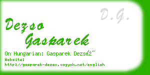 dezso gasparek business card